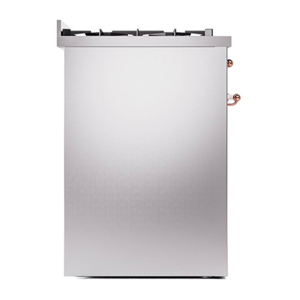Alt View 6. ILVE - ILVE Nostalgie II Series 30 in. Dual Fuel Range with 5 Sealed Burners (Natural Gas, Copper Trim) - Stainless Steel.