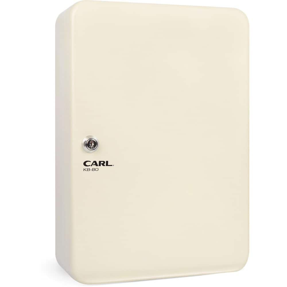 Carl - Steel Security Key Cabinet - 12.5" Length x 9.3" Width x 3.5" Height - Lockable, Wall Mountable - Ivory - Steel