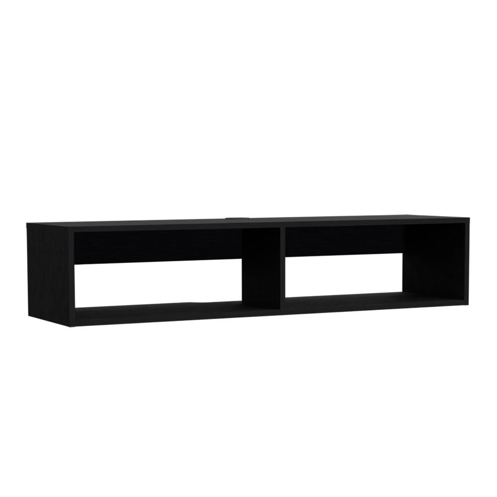Left. APRILSOUL - Floating Tv Stand Shelley Living Room Black - Black.