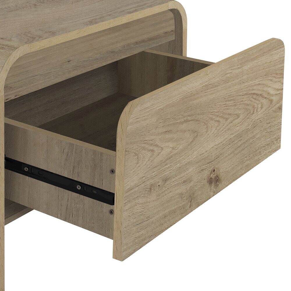Alt View 4. New Classic Furniture - Mara 2-Piece Wood End Table/Bedside Table in Natural - Beige.