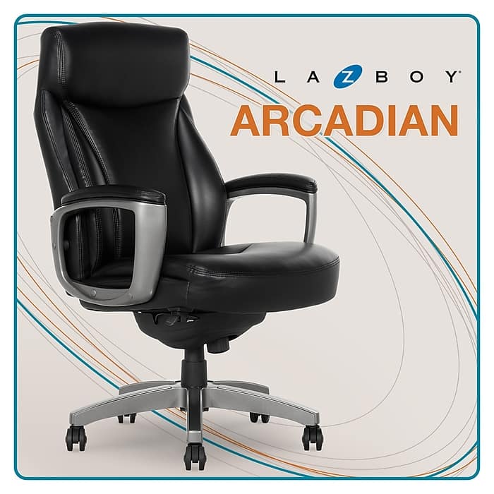La Z Boy Arcadian Ergonomic Bonded Leather Swivel Executive Chair