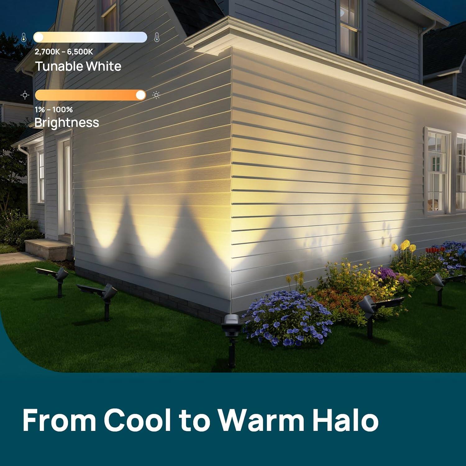 2,700K - 6,500K Tunable White  
1% - 100% Brightness  
From Cool to Warm Halo