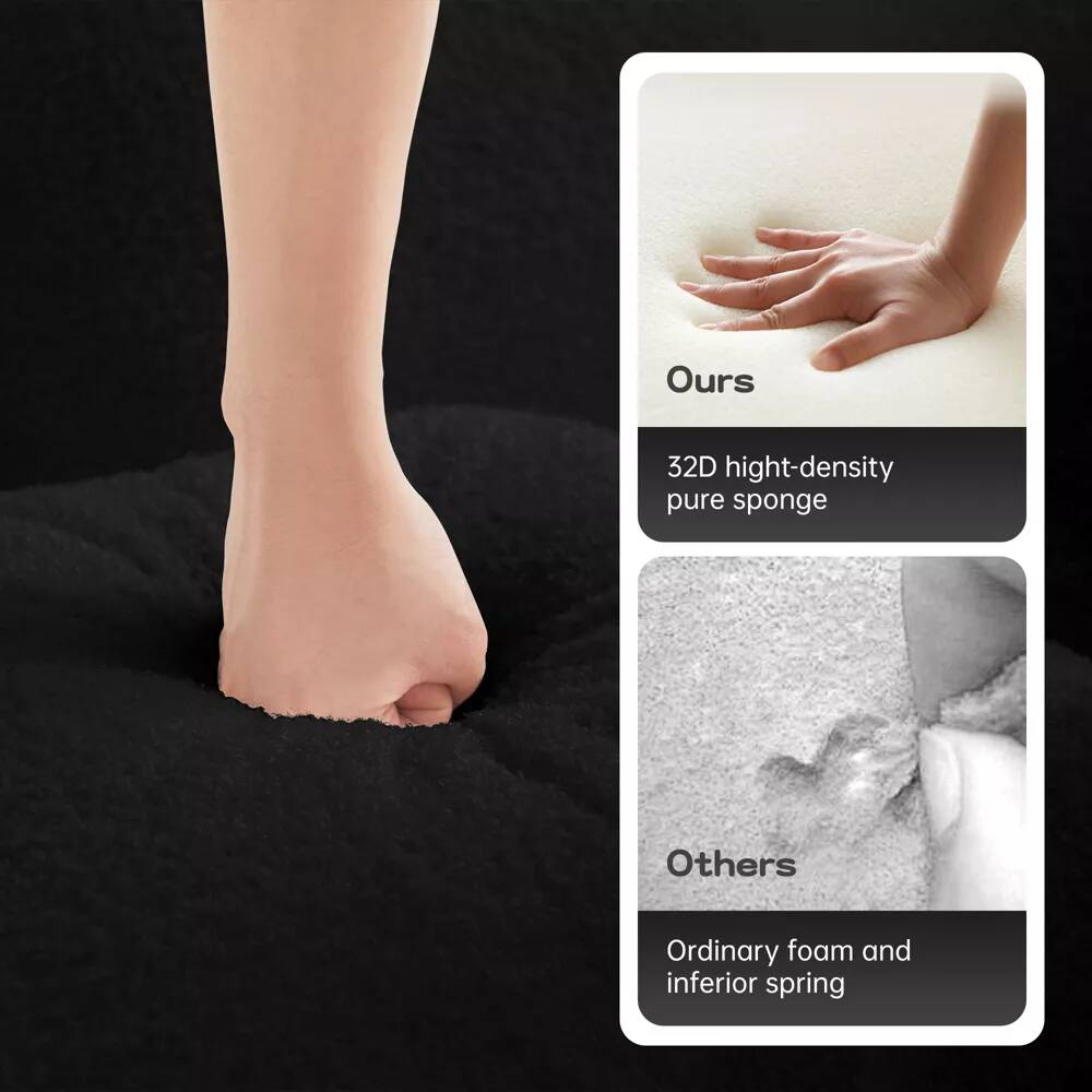 Ours  
32D high-density pure sponge  

Others  
Ordinary foam and inferior spring