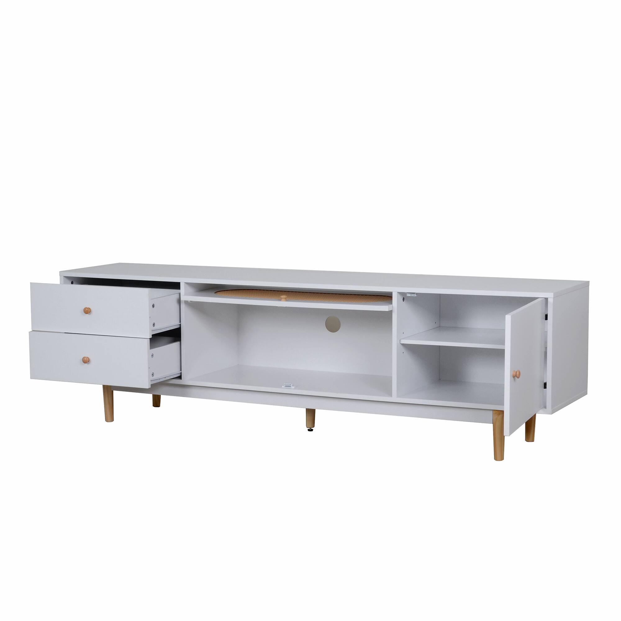Alt View 5. Spaco - Spaco 70" TV Stand for TVs up to 80",Minimalist TV Console Table with Drawers,Media Entertainment Center for Living Room - White.