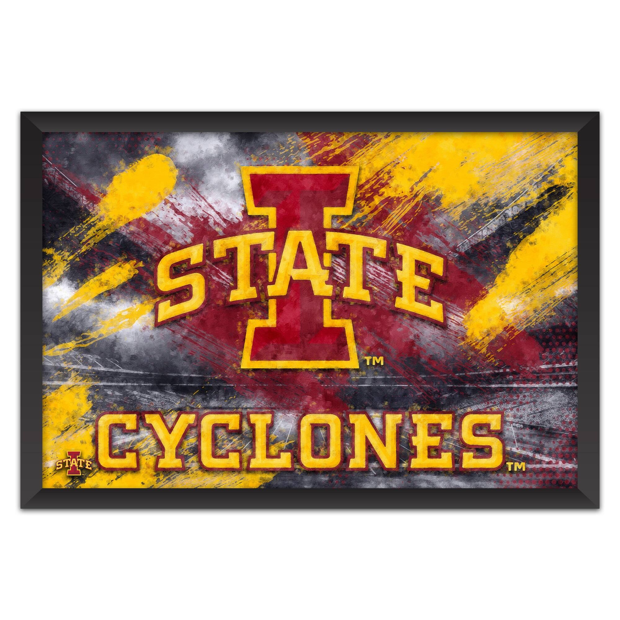 Iowa State Cyclones 14" x 20" Brush Stroke Logo Framed Art Print
