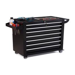 Boyel Living - 7-Drawer Folding Tool Storage Cabinet with Removable Pegboard - Black