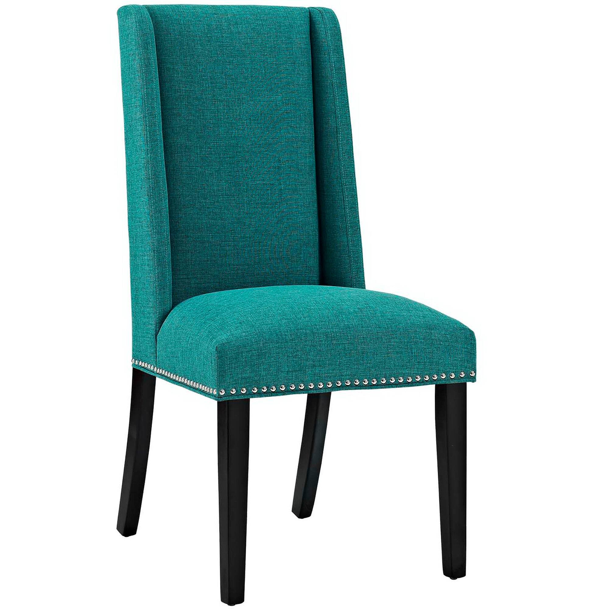 Angle. Modway - Baron Fabric Dining Chair by Modway - Teal.