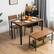 Angle. Costway - 4pcs Dining Table Set Rustic Desk 2 Chairs & Bench w/ Storage Rack Brown - Brown.
