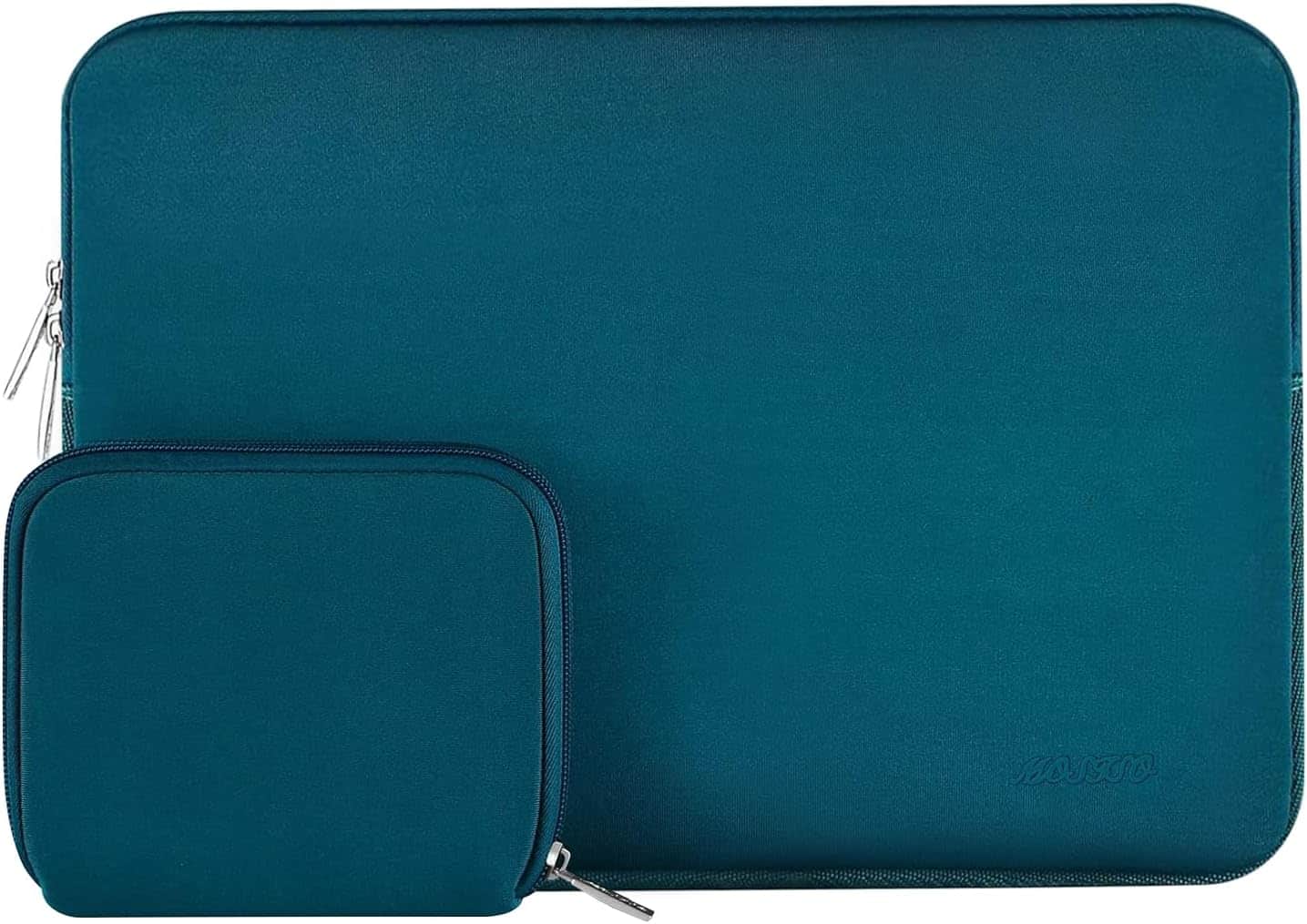 mosiso - 16 inch Laptop Sleeve with Neoprene Padding and Small Accessory Pouch - fits 15–16 inch Notebooks - Deep Teal