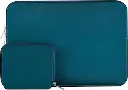 mosiso - 14-inch Neoprene Laptop Sleeve with Small Pouch - Deep Teal