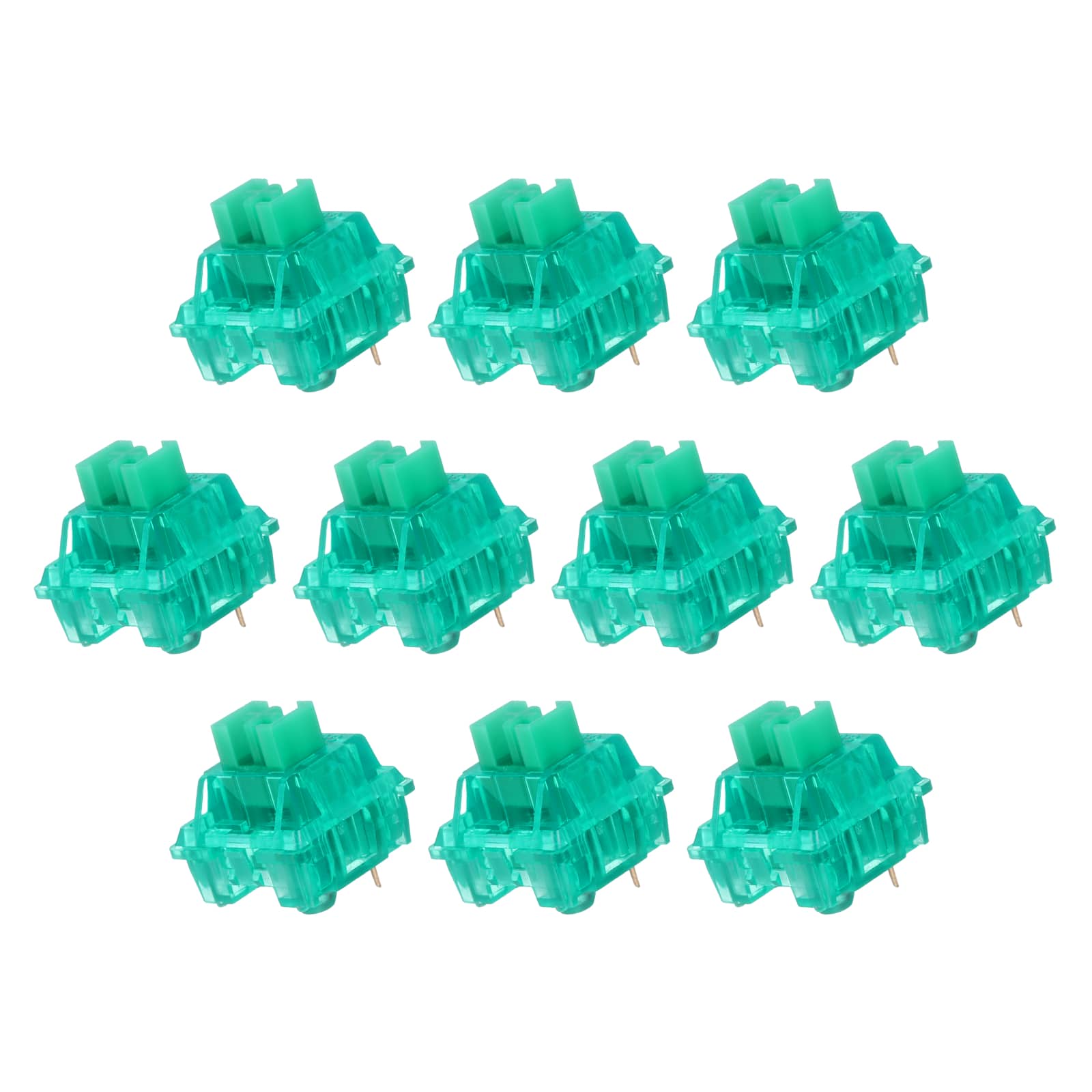 Unique Bargains - 10pcs Keyboard Switches (3-Pin 40gf) Dustproof Pre-Lubed Tactile Linear Switch Replacement for MX Mechanical Keyboard - Green
