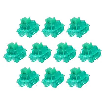 Front. Unique Bargains - 10pcs Keyboard Switches (3-Pin 40gf) Dustproof Pre-Lubed Tactile Linear Switch Replacement for MX Mechanical Keyboard - Green.