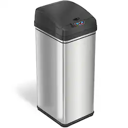 iTouchless - 13-Gal. Touchless Trash Can - Stainless Steel