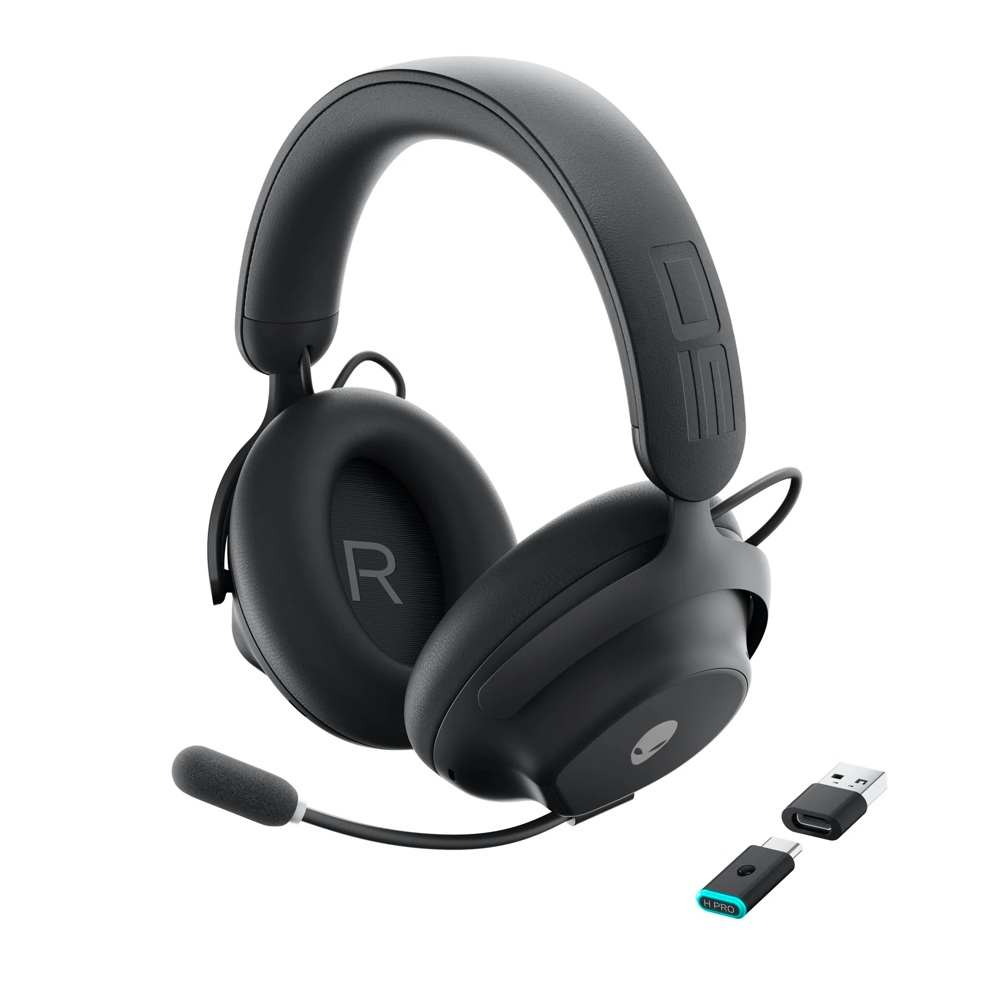 Alienware - Pro Wireless Over-the-Ear Gaming Headset for Windows, PS5, PS4, Switch and Mobile - Dark Side of the Moon