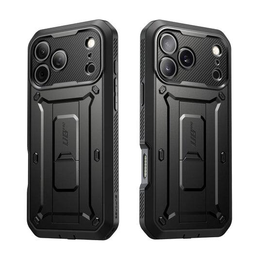 Left. SUPCASE - Unicorn Beetle Pro Rugged Case for iPhone 17 Pro – Full-Body Protection with Screen Protector - Black.