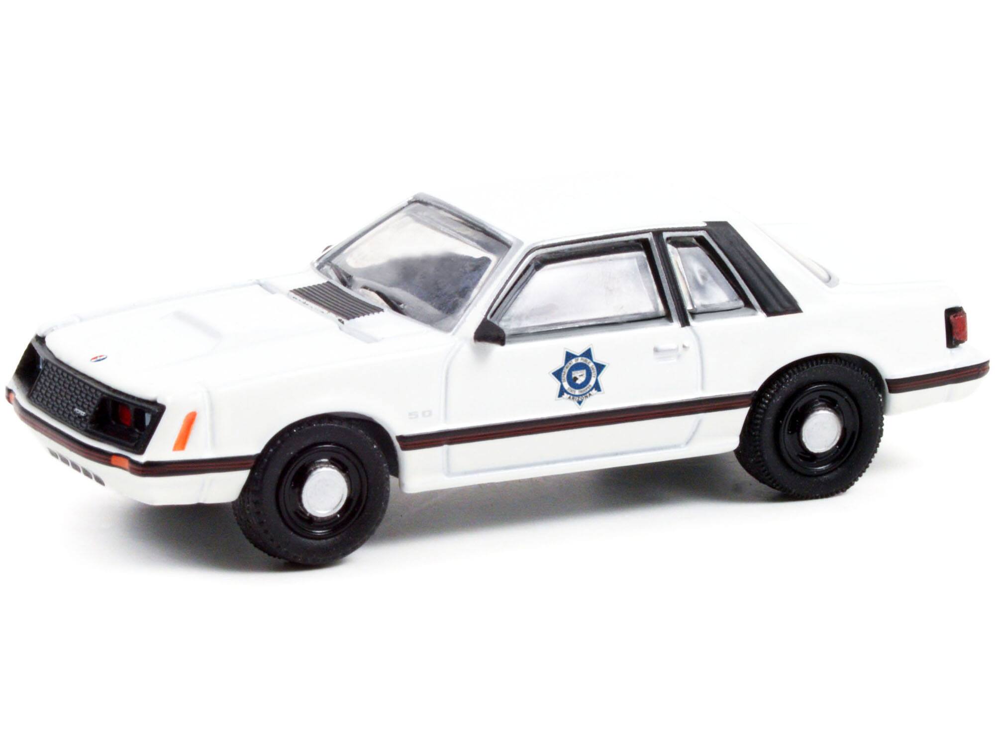 Alt View 1. Greenlight - 1982 Ford Mustang SSP White "Arizona Department of Public Safety" "Hot Pursuit" Series 39 1/64 Model Car by Greenlight.