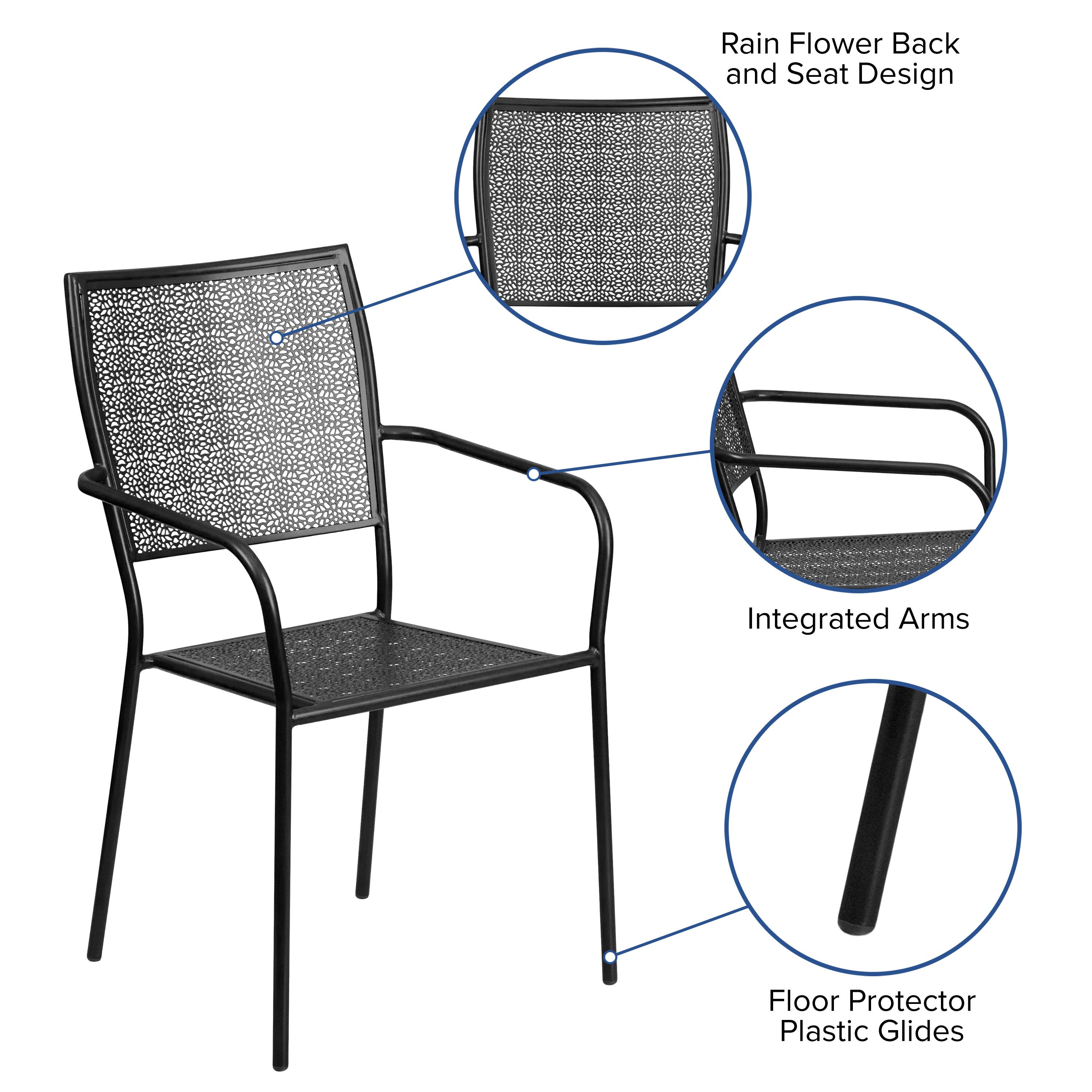 Rain Flower Back and Seat Design  
Integrated Arms  
Floor Protector Plastic Glides