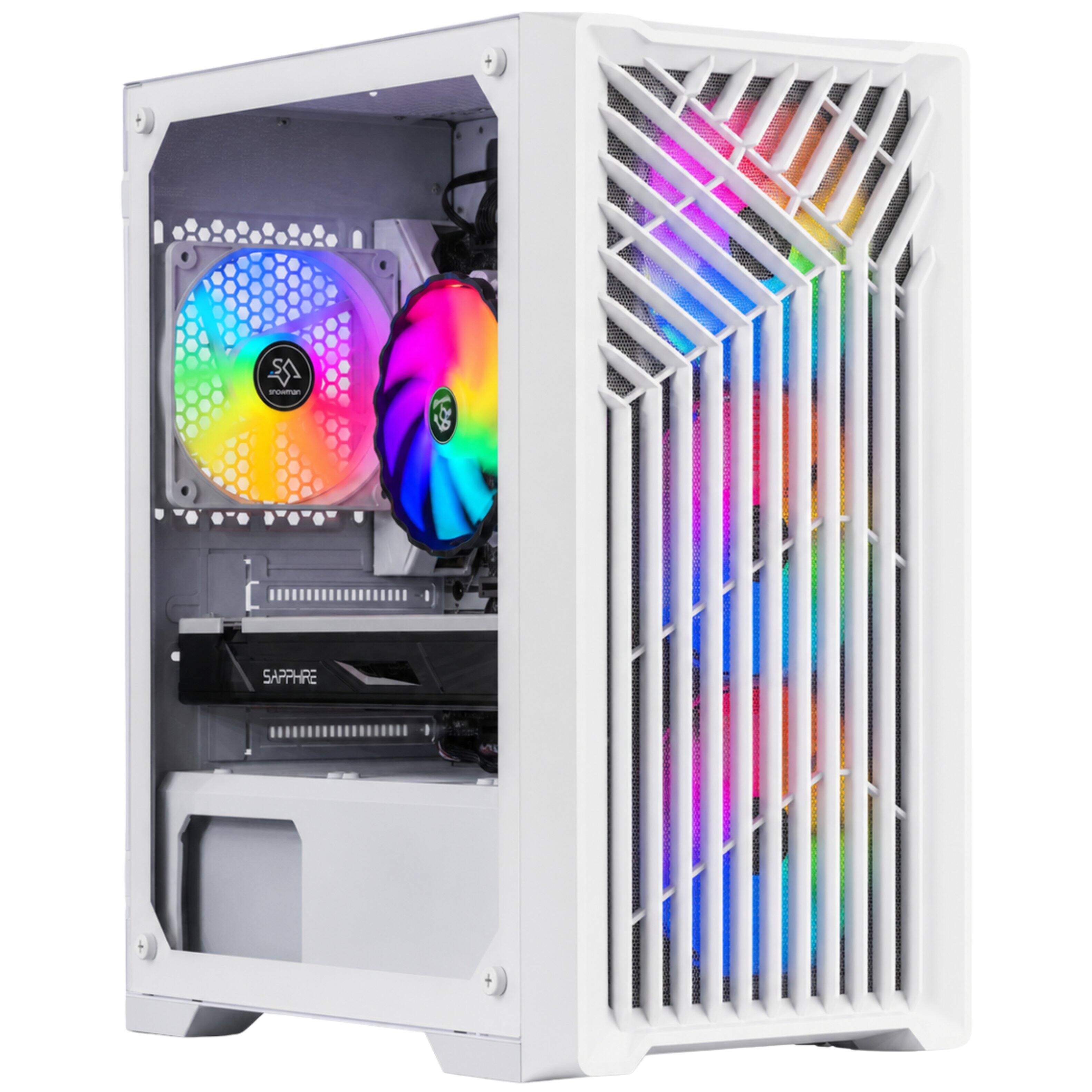 Angle. Blackout Computers - Eclipse V3 - Gaming Desktop - Intel 12th Gen CPU - AMD RX 580 8G - 16GB DDR5 RAM - 1TB M.2 SSD - Windows 11 Pro - RGB VR - Matte White.