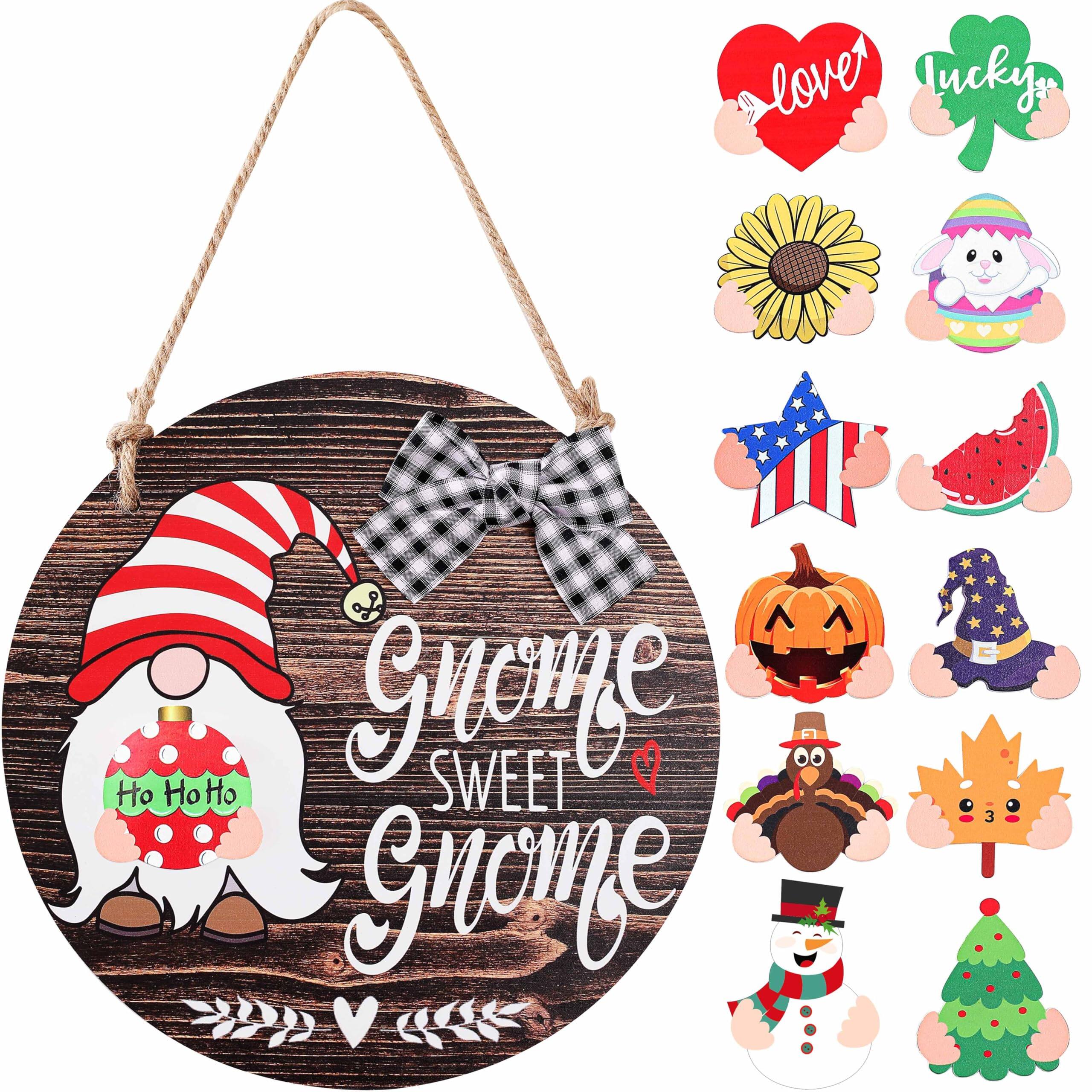 Sure, here is the corrected and grouped text from the image:

---

**Gnome Sweet Gnome**

**Ho Ho Ho**

**Lover**  
**Lucky**

---

**Home Sweet Home**

---