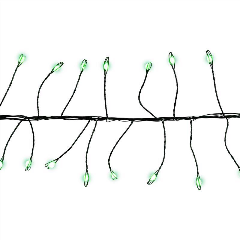 Angle. Celebrations - Celebrations LED Big Seed Cluster Green 250 ct String Christmas Lights 10 ft..