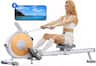 MERACH - Magnetic Rowing Machine 16 Levels of Quiet Resistance Dual Slide Rail 350lb Weight Capacity App Compatible - Dark Gray