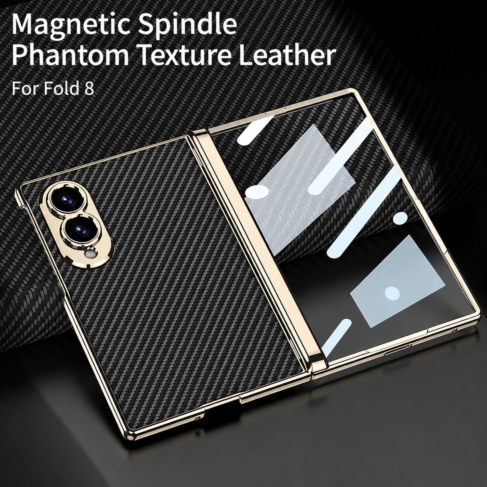 Magnetic Spindle Phantom Texture Leather  
For Fold 8
