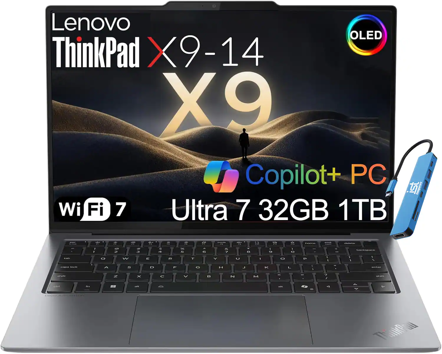 Lenovo - ThinkPad X9 14 Aura Edition 14" WUXGA OLED Laptop - Core Ultra 7 258V with 32GB RAM - 1TB SSD - Thunderbolt - Win 11Pro - Gray