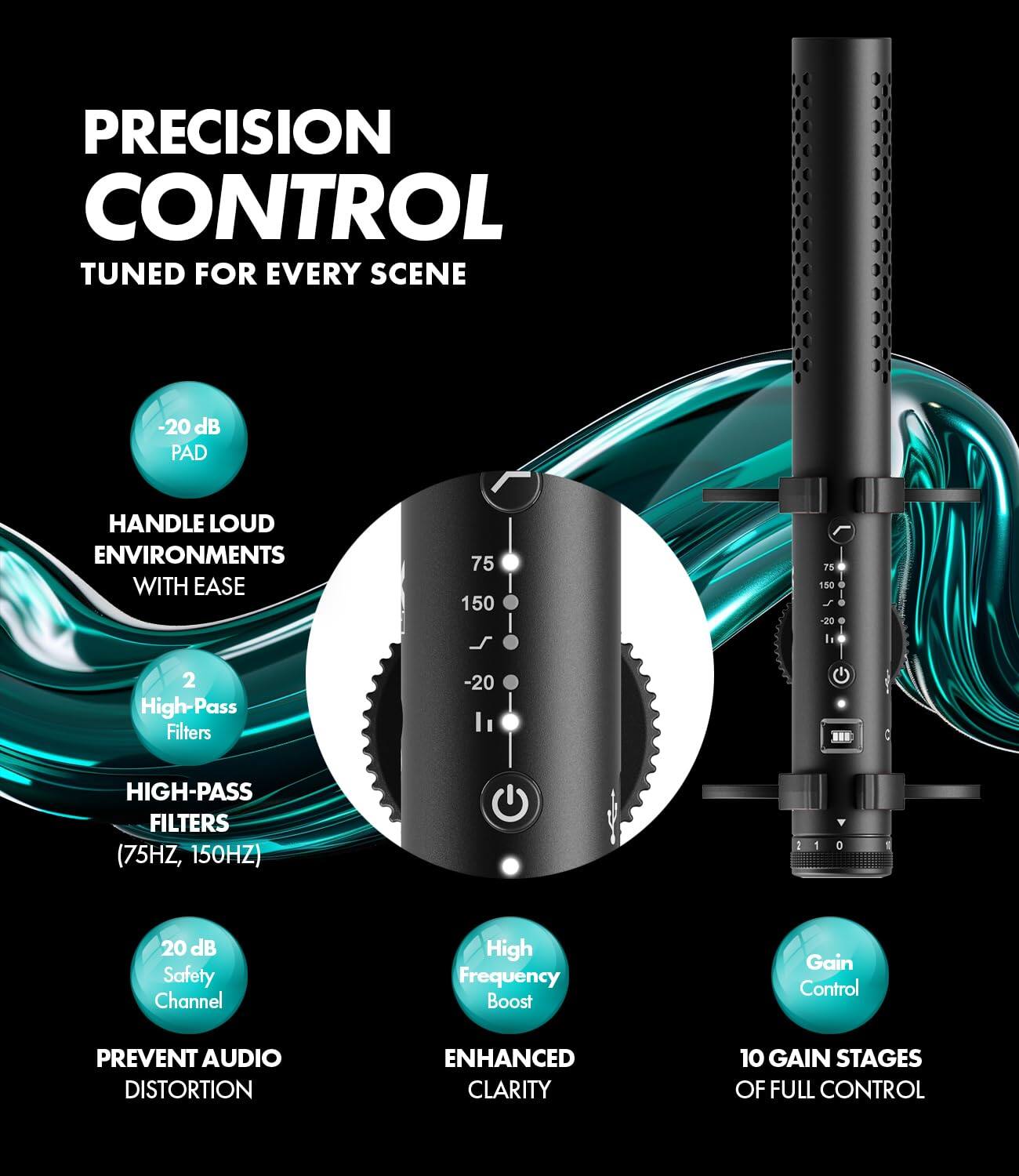 PRECISION CONTROL TUNED FOR EVERY SCENE

-20 dB PAD
HANDLE LOUD ENVIRONMENTS WITH EASE

2 High-Pass Filters
HIGH-PASS FILTERS (75HZ, 150HZ)

20 dB Safety Channel
PREVENT AUDIO DISTORTION

High Frequency Boost
ENHANCED CLARITY

Gain Control
10 GAIN STAGES OF FULL CONTROL