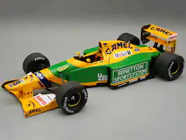 Benetton B192 #19 Alex Zanardi Test Car F1 "Spanish GP" 1992 "Mythos Series" & Display Case 1/18 Model Car by Tecnomodel