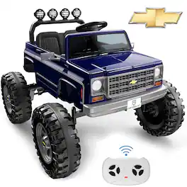 Wisairt - Licensed Chevrolet Cheyenne 24V Ride-On Truck, 2-Seater with Parent Remote - Blue