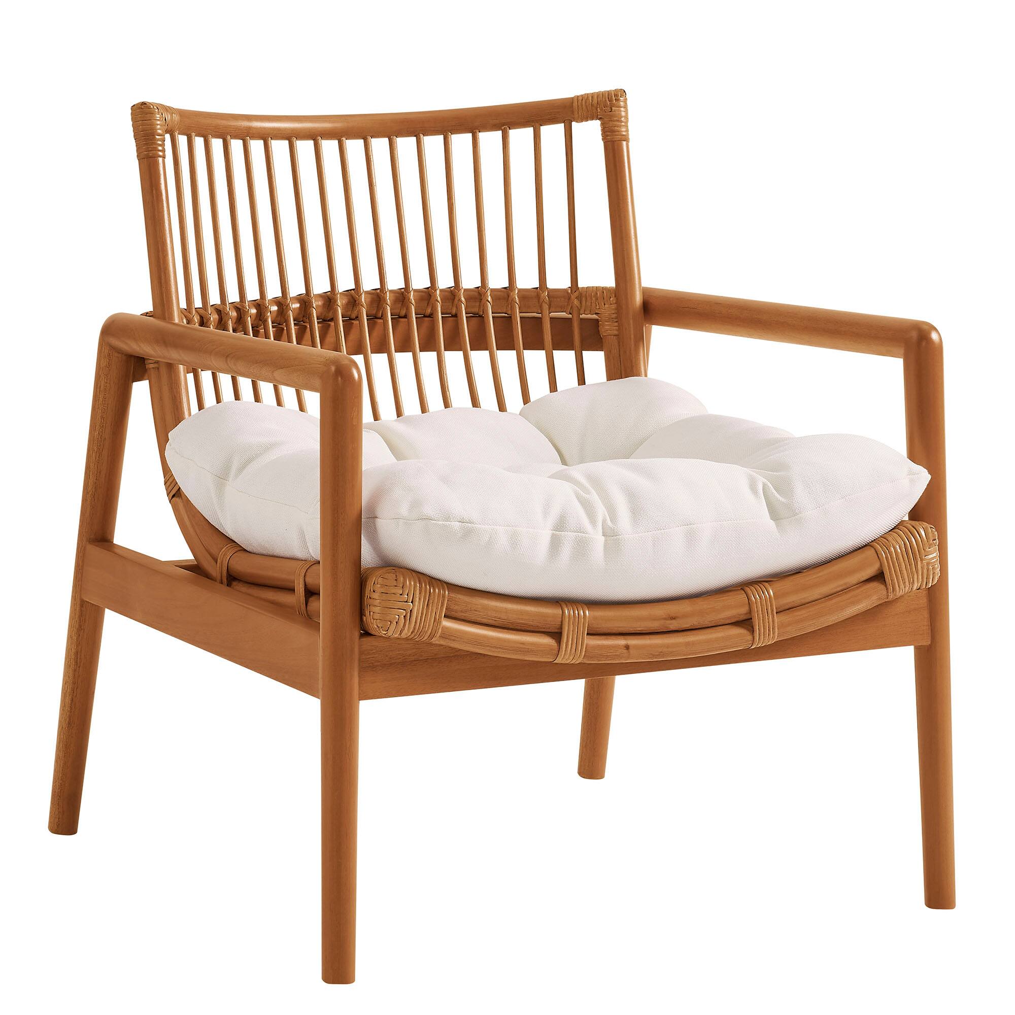 Angle. Modway - Tula Wood Rattan Lounge Chair by Modway - Brown.
