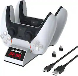 Sweet - Dual Controller Charging Station for Playstation 5 with LED Light and USB Cable