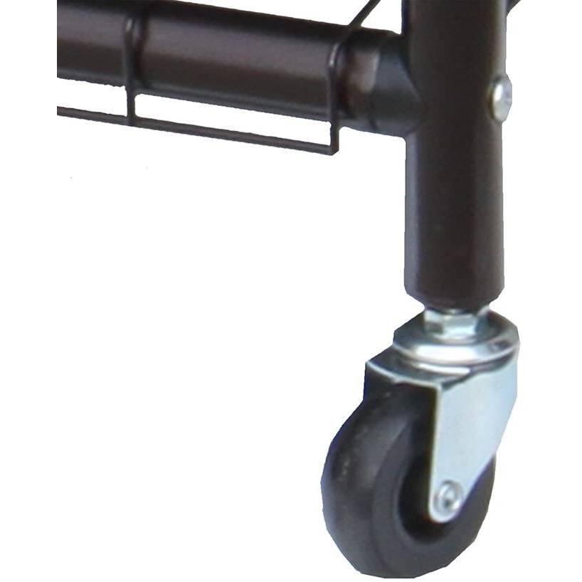 Back. Hivvago - Bronze Black 3-Bag Laundry Sorter Hamper with Adjustable Clothes Hanging Bar - Black.