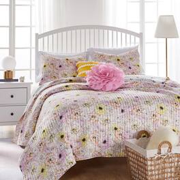 BreeBe - Misty Bloom Quilt Set -2 Piece Twin/XL - Pink