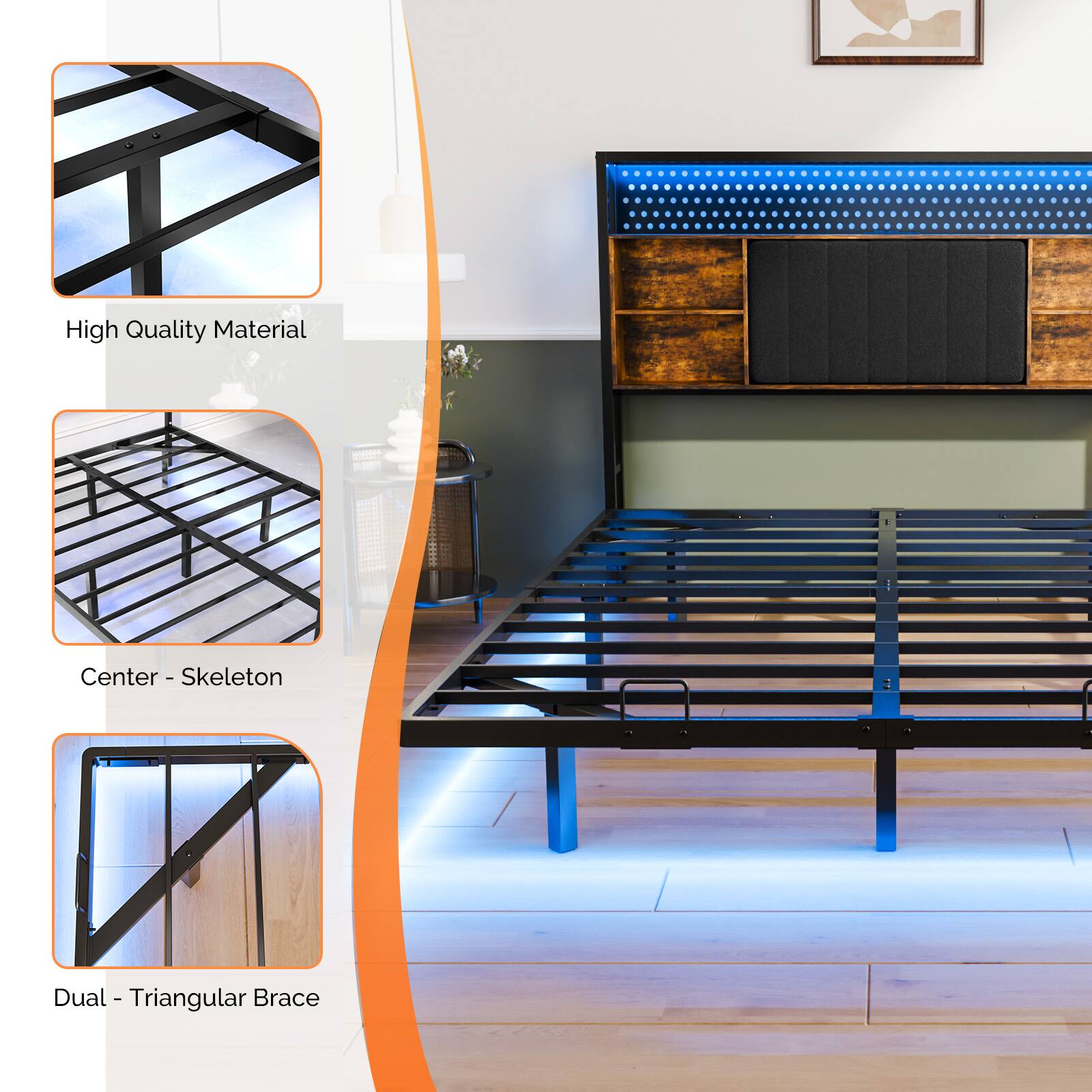 High Quality Material  
Center - Skeleton  
Dual - Triangular Brace