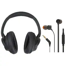 Sony - Wireless Over-Ear Noise-Canceling Headphones WH-CH720N + in-Ear Headphones - Black