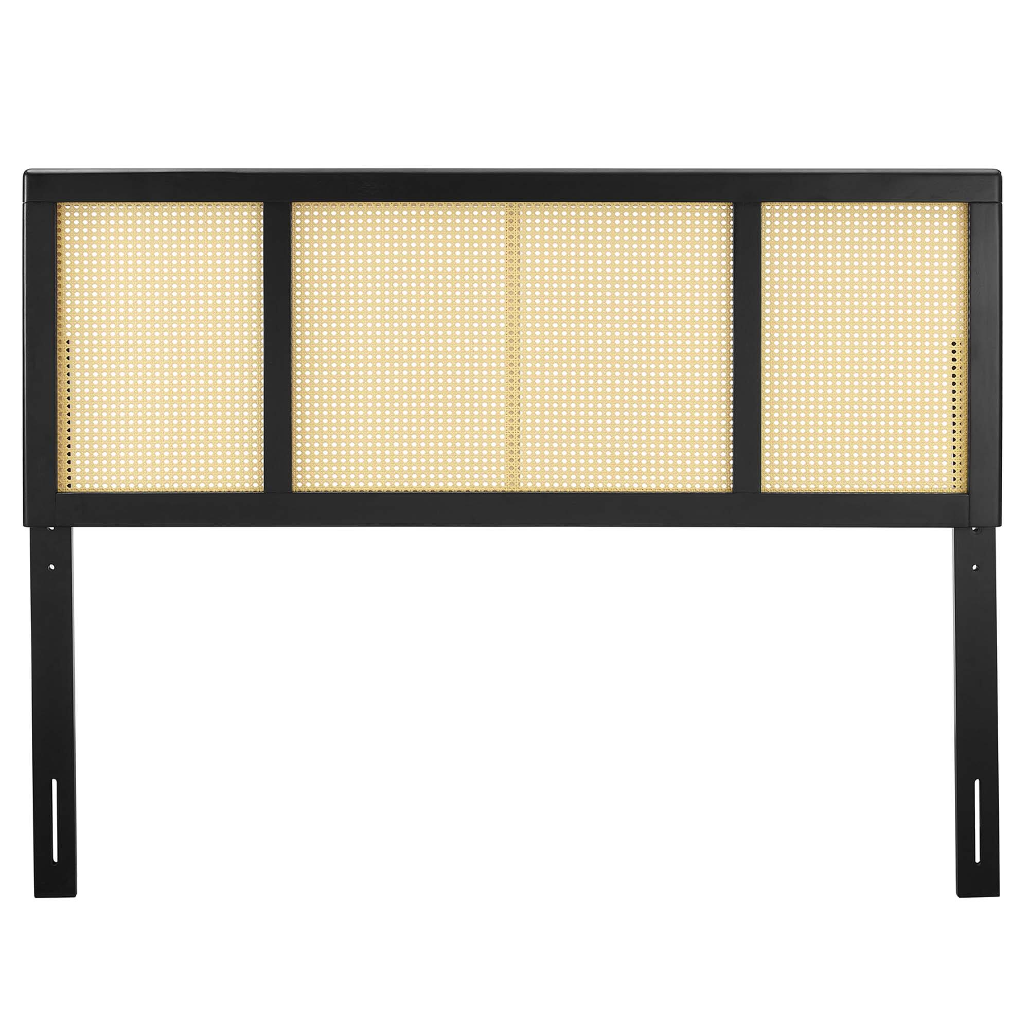 Left. Modway - Delmare Cane Full Headboard by Modway - Black.