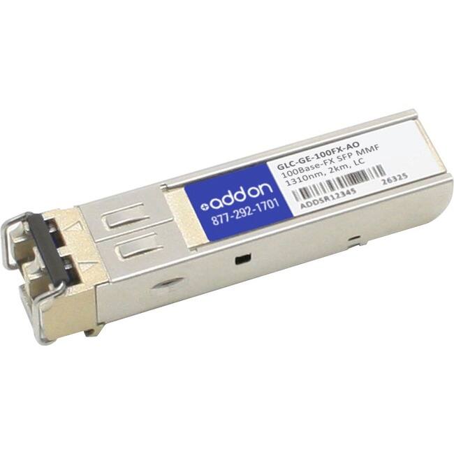 GLC-GE-100FX-AO SFP MMF LC  
100Base-FX 2km, 1310nm  
26325  
addon  
877-292-1701  
ADDSR12345