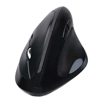 Front. Adesso - iMouse E30 Wireless Vertical Ergonomic Right-Handed Mouse, 6 Buttons, 4800 DPI, for PC - Black.