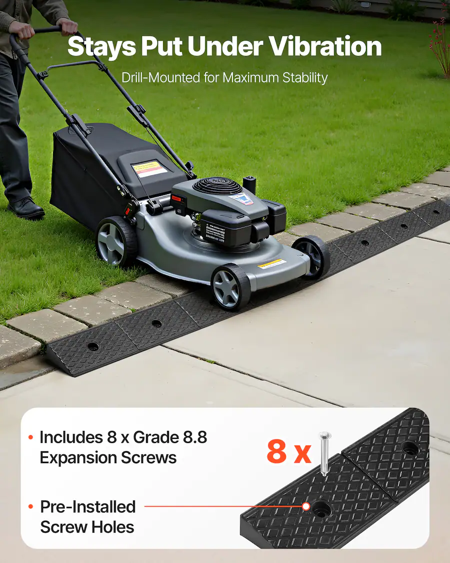 Model Walk In Ramp VEVOR Rubber Curb Ramp, 33069 lbs Load Capacity, 2 Inches Rise Height ...