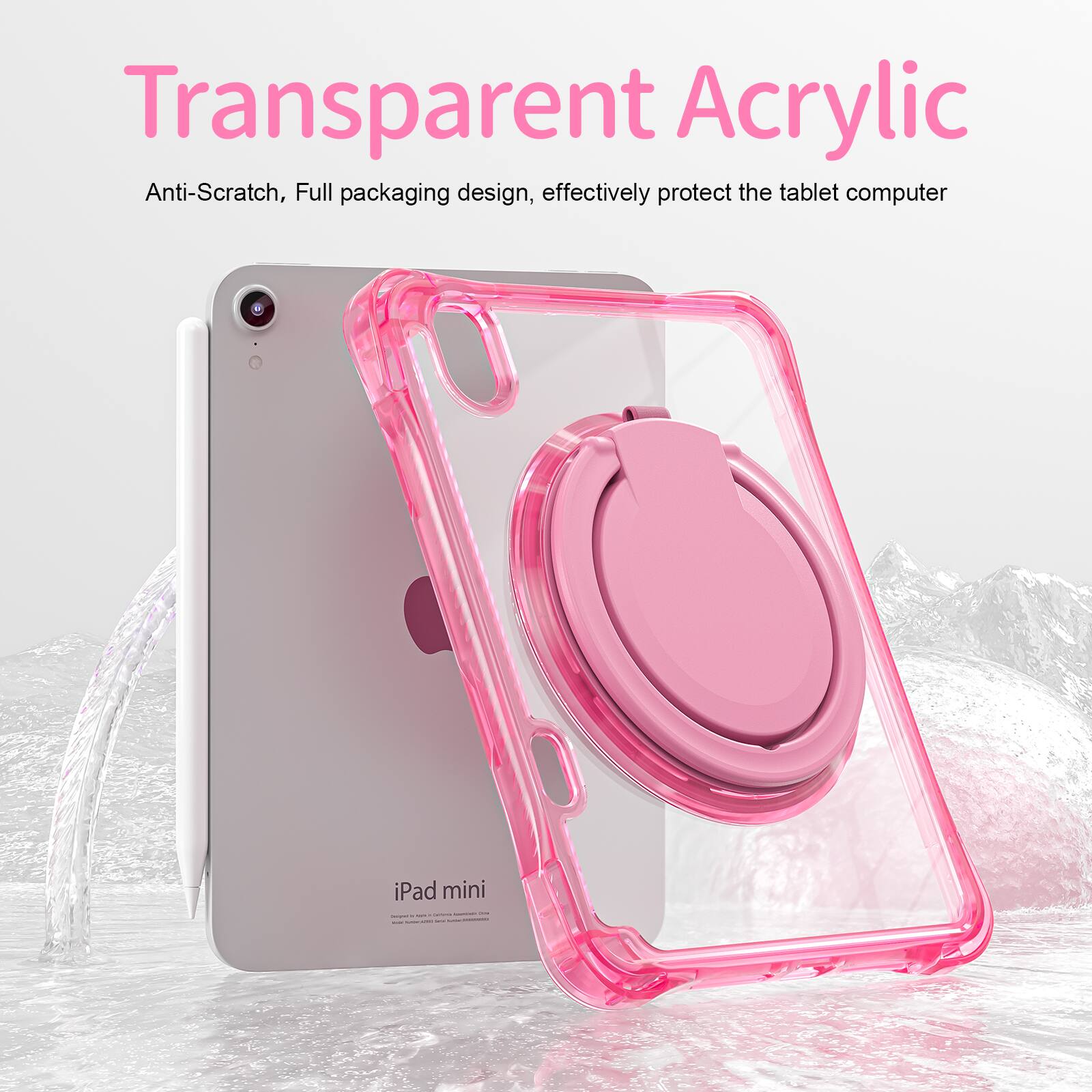 Transparent Acrylic Anti-Scratch, Full packaging design, effectively protect the tablet computer iPad mini