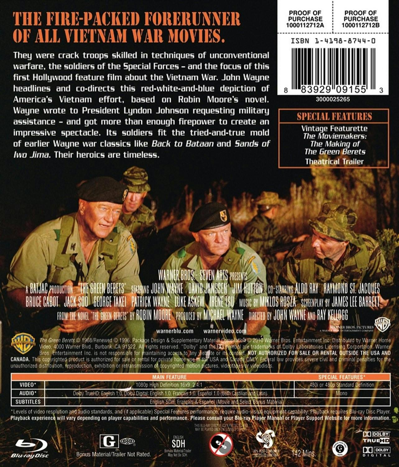 Back. The Green Berets [Blu-ray].
