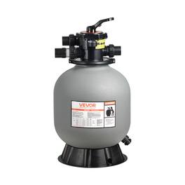 VEVOR - Sand Filter, 18-Inch, 40 GPM Above Inground Swimming Pool Sand Filter System, with 7-Way Multi-Port Valve, Backwash - Light Gray