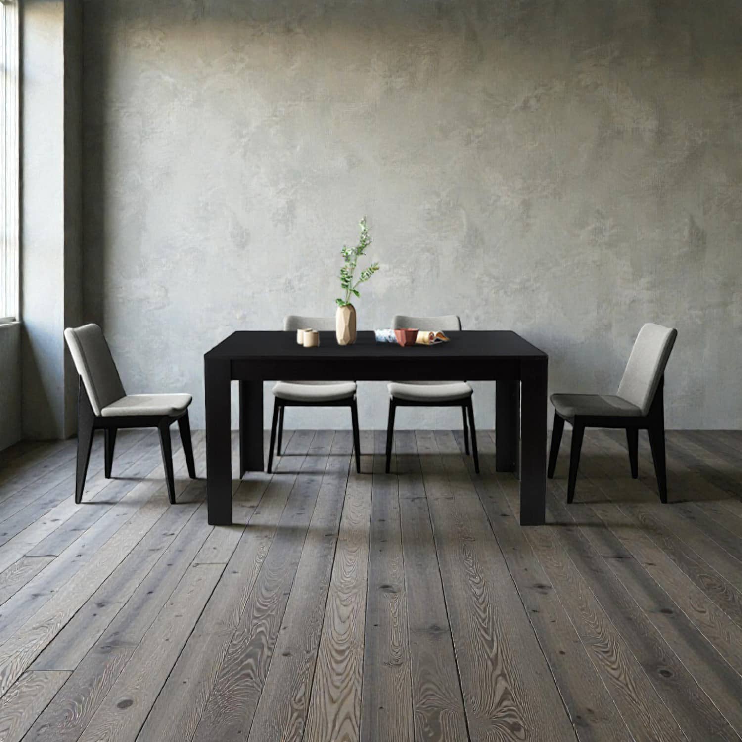 Hivvago - Sleek 63-Inch Rectangular Kitchen Dining Table - Black