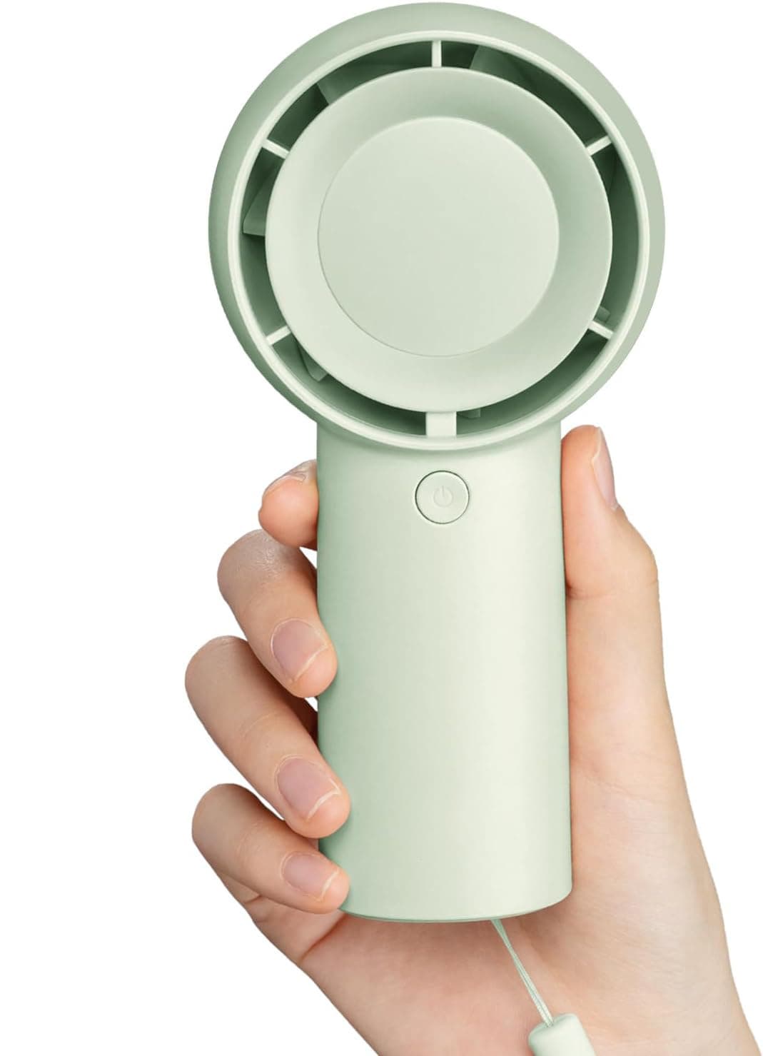 Front. FINEAK - 4000mAh 5-Speed Handheld Turbo Lash Fan 16H Cooling Green.