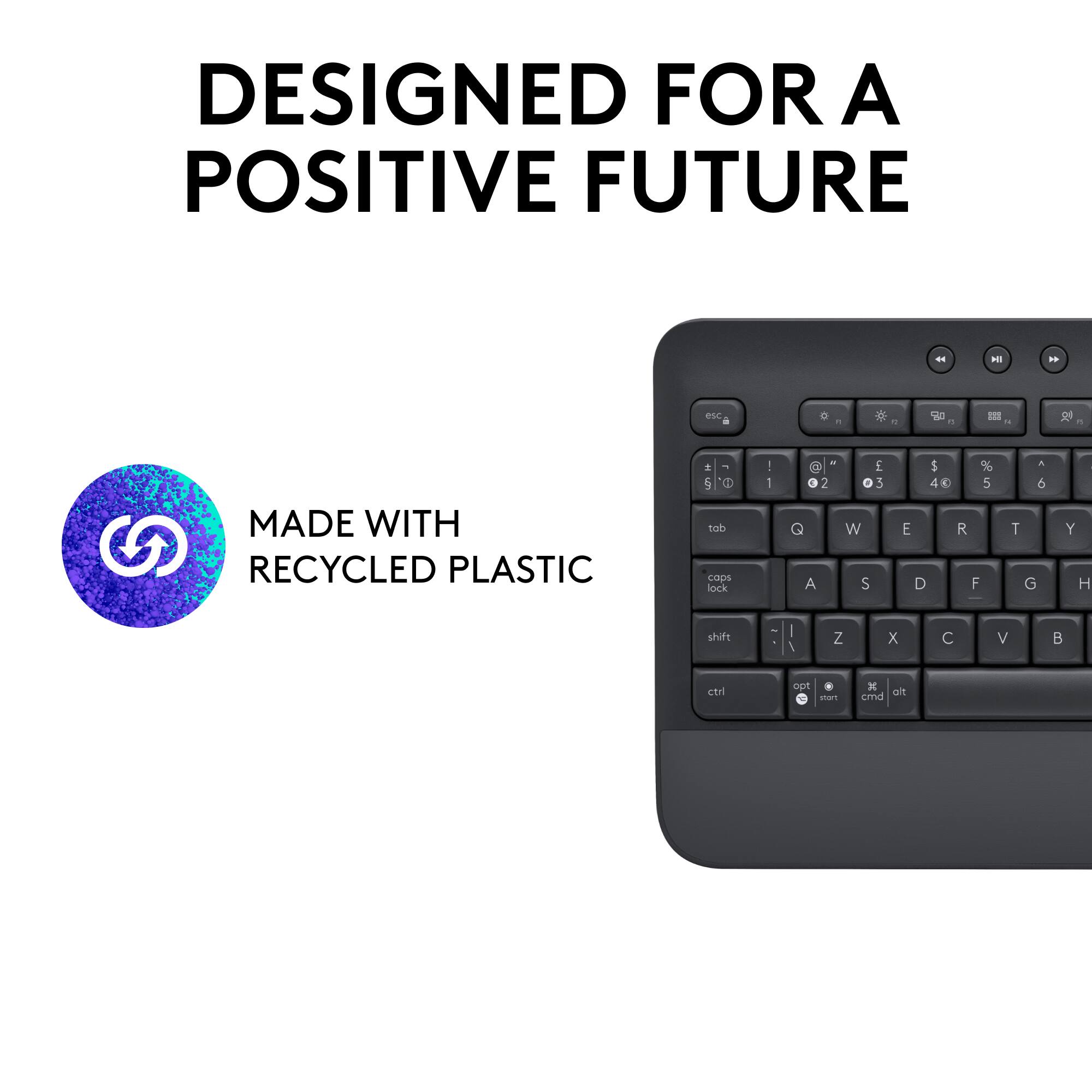 DESIGNED FOR A POSITIVE FUTURE
MADE WITH RECYCLED PLASTIC