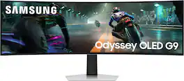 Samsung - 49" Odyssey OLED G9 (G91SD) Dual QHD 144Hz 0.03ms G-Sync Compatible Curved Gaming Monitor - Silver