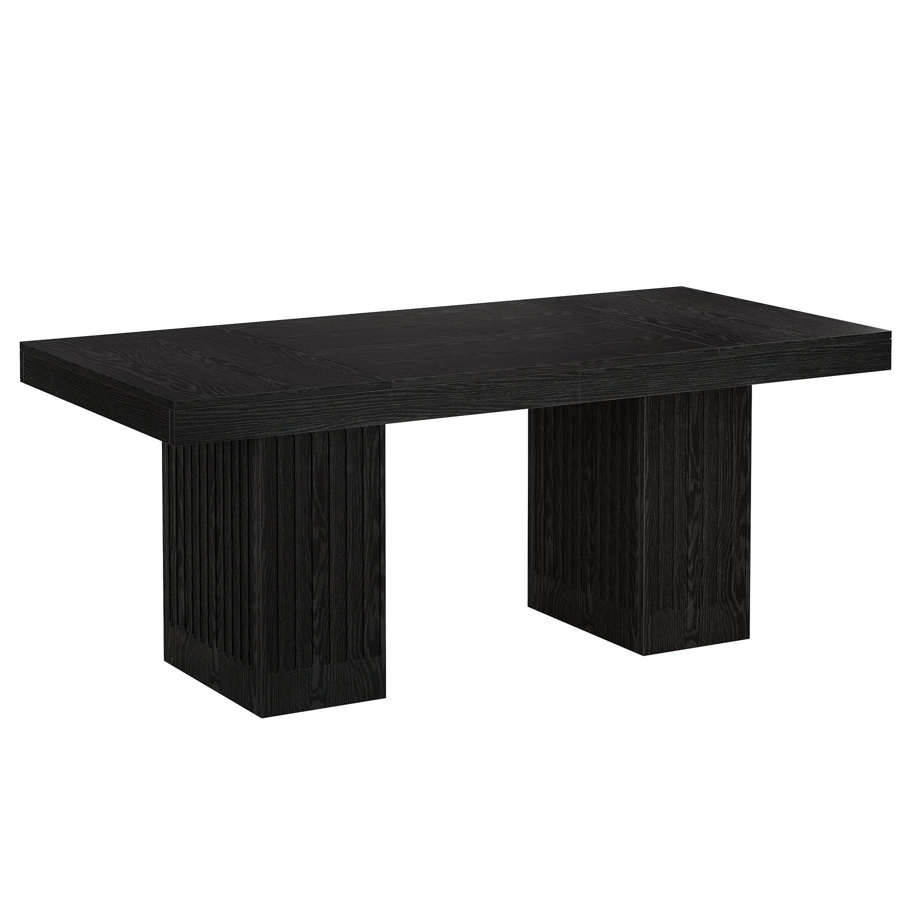 Alt View 4. Tribesigns - Office Executive Desk with Pedestal Base, for Computer Work and Writing in Home Offices - Black.