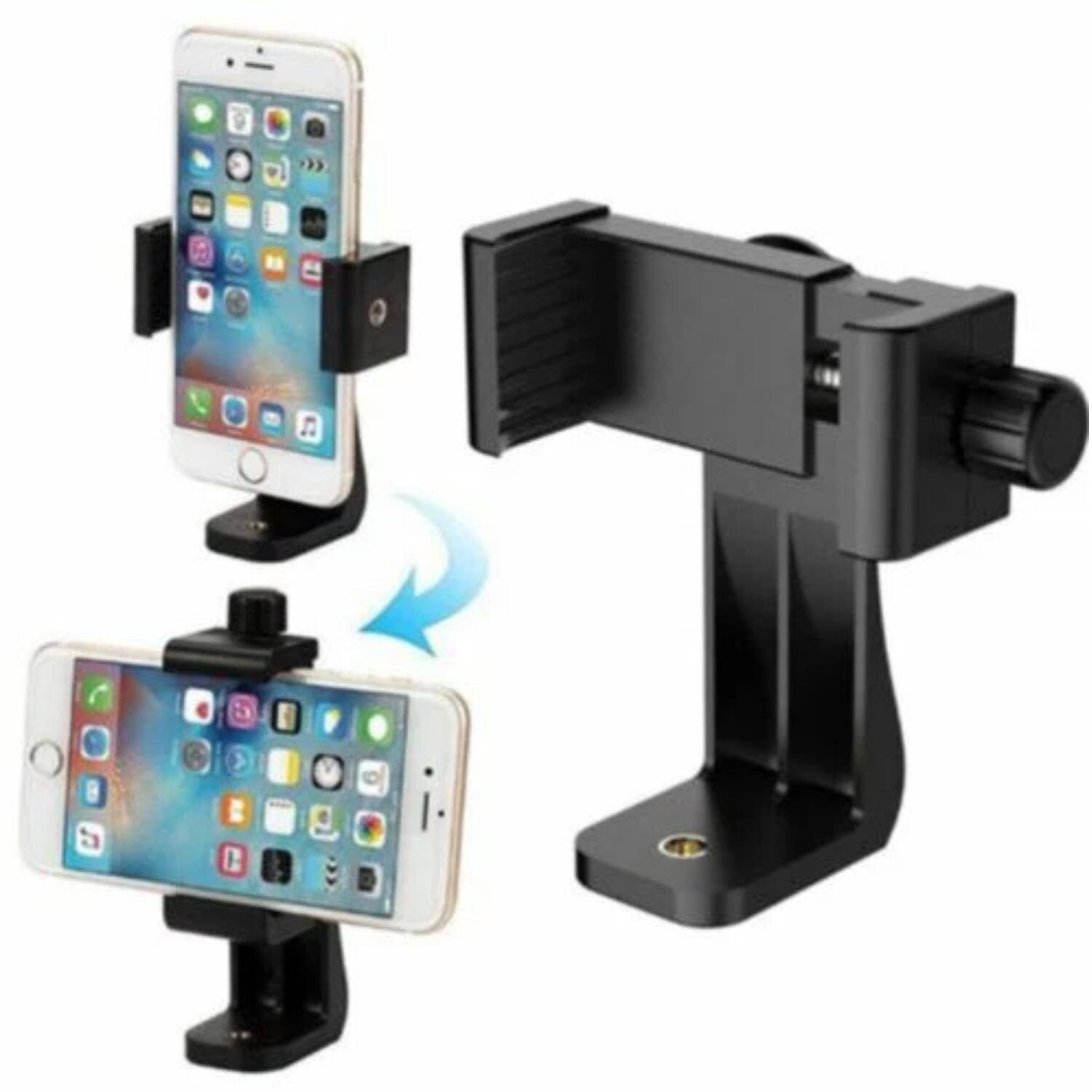 Left. Stock Preferred - Universal Smartphone Tripod Adapter Mount - Black.