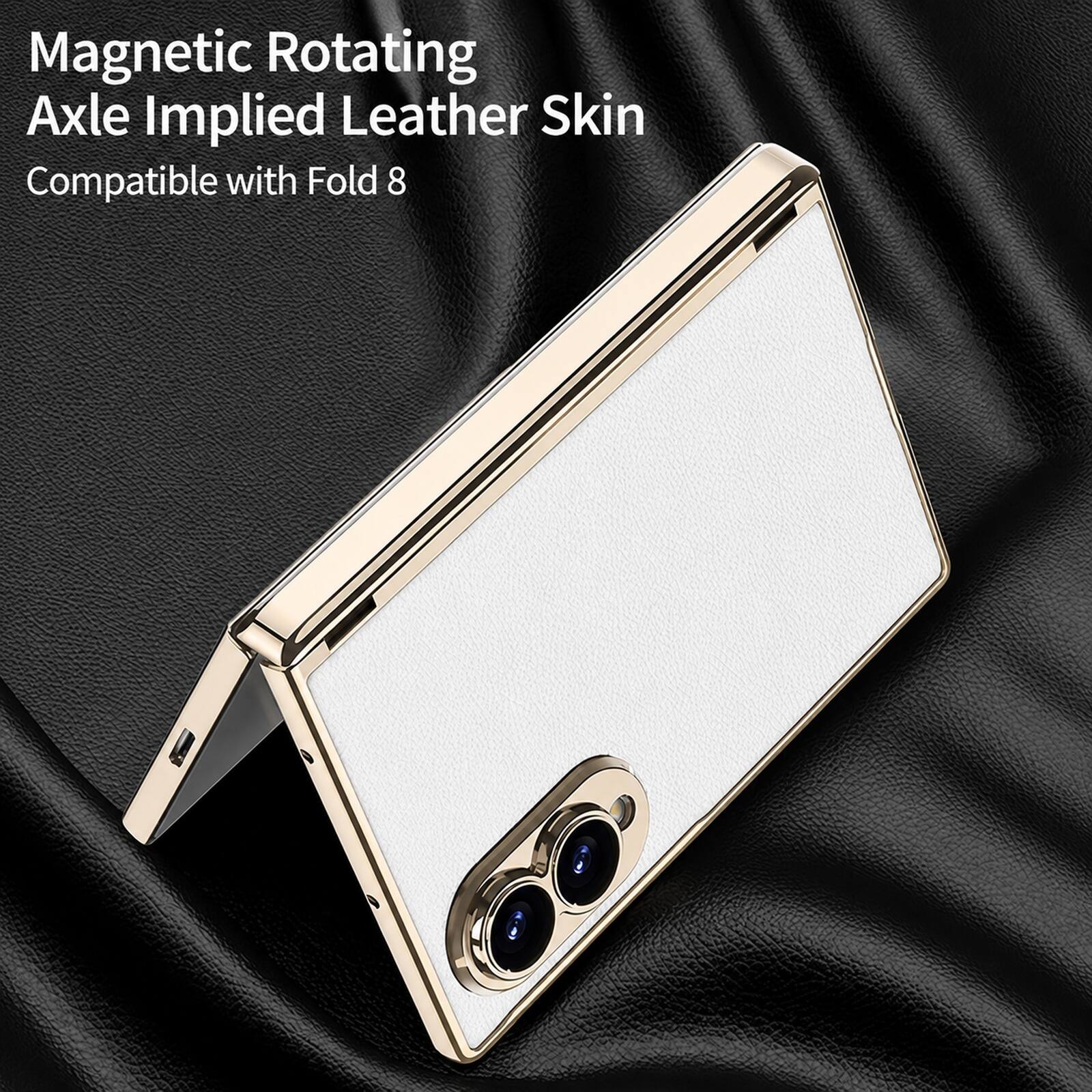 Magnetic Rotating Axle Implied Leather Skin  
Compatible with Fold 8